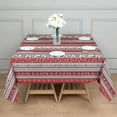 thumbnail image 3 of Red Christmas Folk Pattern Square Tablecloth,Waterproof Square Table Cover,Wipeable Spillproof Washable Table Cover for Home Kitchen Party Decor 42"X42"(107x107cm), 3 of 6