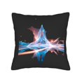 thumbnail image 4 of Set of 2 18x18in Throw Pillow Covers - Futuristic Mountain Design with Vibrant Blue & Orange Light Perfect for Couch Bed Car, 4 of 8