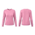 thumbnail image 5 of YHAJDS Pullover Sweaters for Women Solid Color Crew Neck Long Sleeve Lightweight Business Casual Knit Shirts Winter Outfits, 5 of 9
