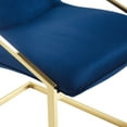 thumbnail image 6 of Modway Pitch 20.5" Velvet and Stainless Steel Dining Armchair in Gold/Navy, 6 of 7