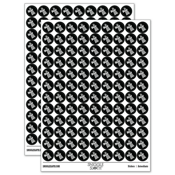 Artificial Satellite Orbiting Space 200  Round Stickers - Black - Gloss Finish - 0.50" Size