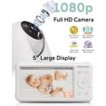 thumbnail image 3 of Momcozy Video Baby Monitor, 5'' Display, 1080P HD, Infrared Night Vision, Long Range, 2-Way Talk, 3 of 10