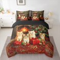 thumbnail image 2 of Feelyou 3D Kawaii Cat Twin Bedding Sets 7-Piece for Child, Western Christmas Festival Bedding Comforter Set, Kitten Animal Reversible Sheet Sets, Microfiber Bedroom Decor, 2 of 7