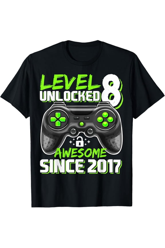 8Th Birthday Level 8 Gamer 8 Year Video Game Party Unisex Men Women T-Shirt S-5XL Best Birthday Gifts