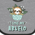 thumbnail image 4 of Inktastic Teacup Raccoon I Love My Abuelo Boys or Girls Baby Bib, 4 of 4