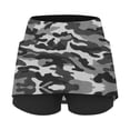 thumbnail image 5 of FAOWME Women's Skirts High Waist Camouflage Print Comfortable Breathable Fitness Yoga Skirt Built In Shorts For Sports Activities,Black,L, 5 of 7