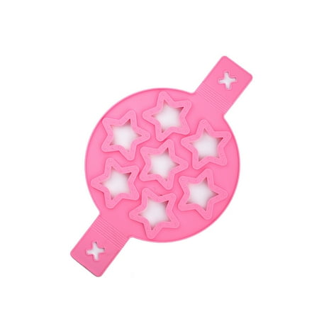

Nonstick Pancake Molds Ring Silicone Fried Egg Mould Reusable Pancake Maker Egg Ring Kitchen Cooking Baking Tools (Pink Star Shape)