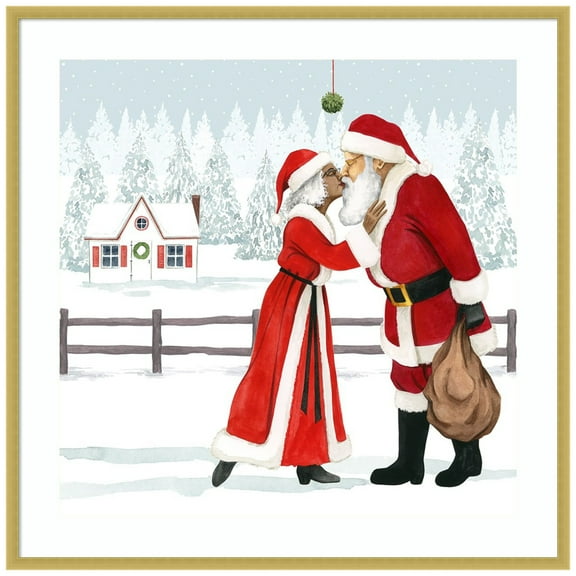 Amanti Art Christmas Love I Wood Framed Wall Art Print