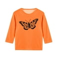 thumbnail image 4 of Frwgonr Girls T Shirt Orange Kids Summer Fall Crewneck Tops Cute Tees Blouse Size 3T-14, 4 of 5