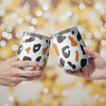 thumbnail image 2 of 12oz Stemless Wine Tumblers White and Orange Of Leopard Print Vacuum Insulated Stainless Steel Travel Tumbler Cups Mug with Lid and Straw for Champaign,Cocktail,Beer with Cleaning Brush, 2 of 5