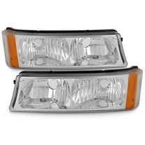 AKKON - For 2003-2006 Chevy Silverado/Avalanche Chrome Bumper Turn Signal Parking Lights Lamps Left   right Pair