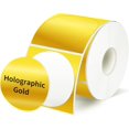 thumbnail image 1 of shiyou-Holographic Thermal Labels, 2 Inch Round Thermal Printer Labels, Circle Direct Thermal Stickers for DIY Logo Design, Name Plate, Compatible with Rollo&MUNBYN (300 Labels, Gold), 1 of 4