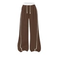 thumbnail image 6 of GiLiling Girls Parachute Pants, Y2K Wide Leg Cargo Sweatpants, Drawstring Waist Joggers with Pockets (Coffee, 6-7 Years), 6 of 8
