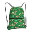 thumbnail image 2 of Wukai Leopard Print Waterproof Drawstring Backpack with Zipper Pocket,Large Foldable Gym Bag for Women and Men, Perfect for Sports, Yoga, and Travel, 2 of 8