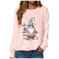 thumbnail image 4 of Kaprioy Sweatshirts for Women Santa Claus Graphic Fall Fashion Clothing Long Sleeve Shirt Christmas Gift Pullover Tops Pink, L, 4 of 6