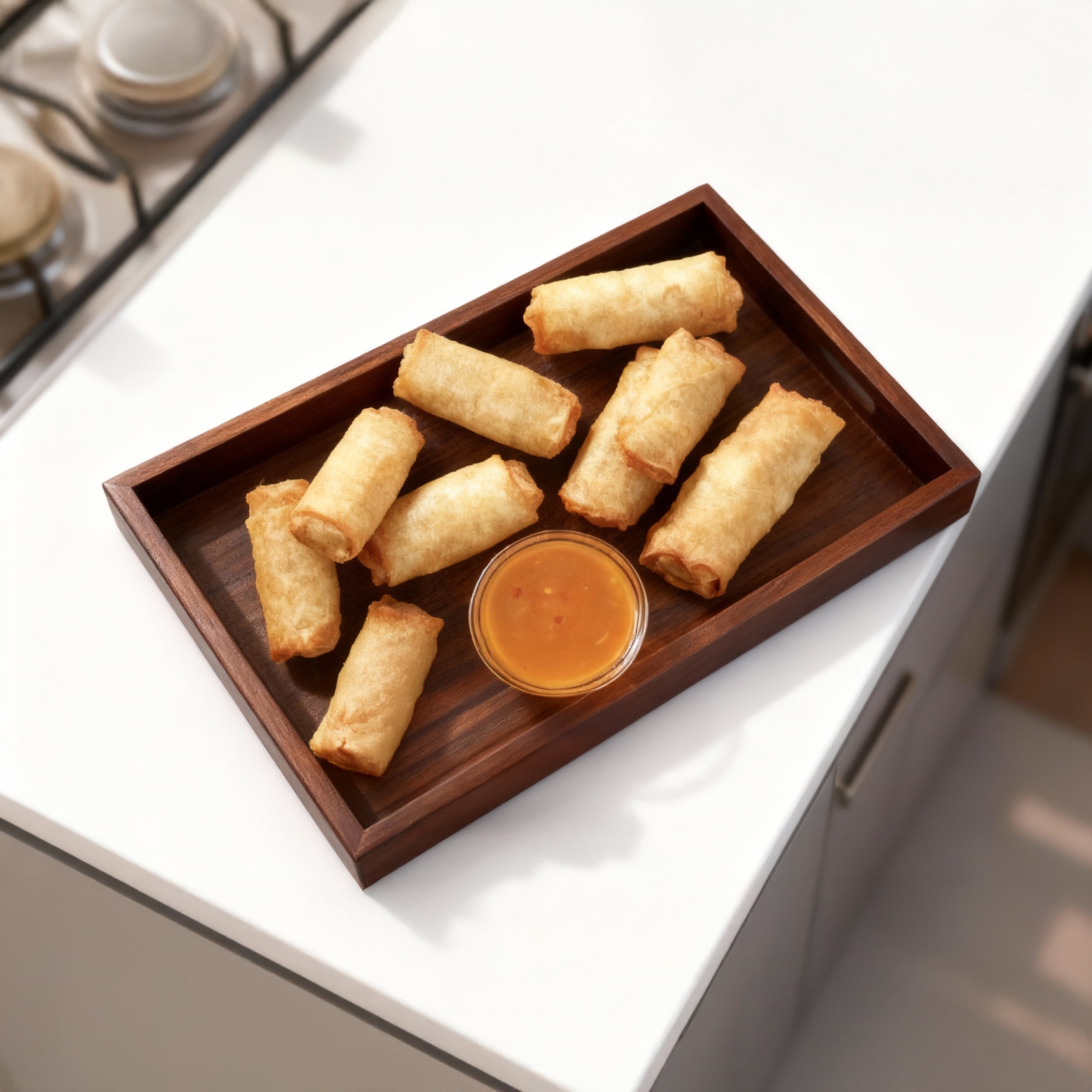 Great Value Fully Cooked Mini Vegetable Spring Rolls with Plum Sauce, 396 g, 14 spring rolls