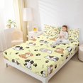thumbnail image 3 of Manfei Lovely Puppy Queen Sheets, Dog Bone Paw Queen Sheet Sets, Yellow, 4-Piece, 1 Flat Sheet, 1 Fitted Sheet and 2 Pillowcases, 3 of 6