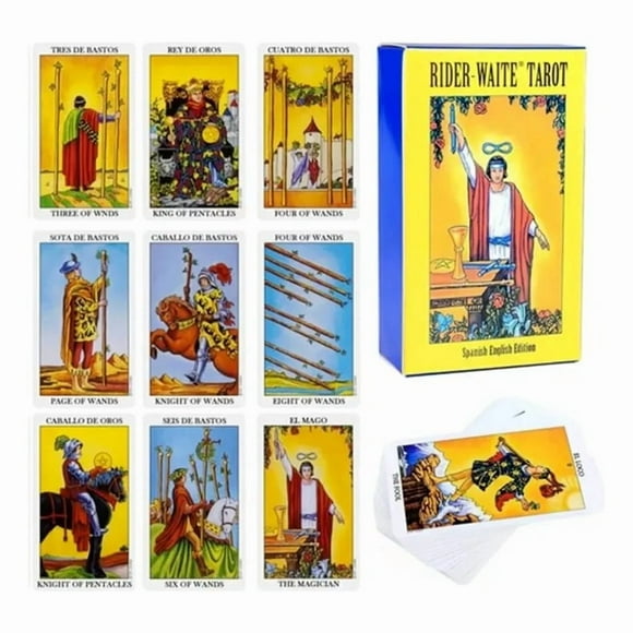 Tarot Rider Waite 78 Cartas Español Inglés 10.5×6.2 cm Caja y Guía PDF
