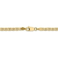 thumbnail image 3 of Real 14kt Yellow Gold 3mm Concave Anchor Chain; 20 inch; Lobster Clasp; for Adults and Teens; for Women and Men, 3 of 4