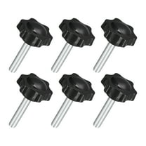 Uxcell 6Pack M8 x 40mm Star Knobs Plastic Hex Shaped Hand Clamping Knob Screw