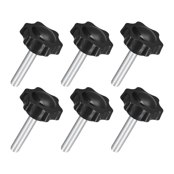 Uxcell 6Pack M8 x 40mm Perillas Estrella de Plástico con Forma Hexagonal para Sujeción Manual