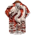 thumbnail image 3 of Camisa hawaiana con estampado 3D de dragón oriental chino para hombre, camisetas casuales de manga corta de verano, camisetas holgadas de gran tamaño, 3 of 5