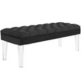 thumbnail image 1 of Modway Valet Modern Style Performance Velvet and Acrylic Bench in Black, 1 of 5