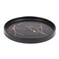 thumbnail image 1 of Plato de cerámica de mármol negro dorado de 20cm plato de filete decorativo europeo Afortunado Sencillez, 1 of 3