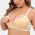 thumbnail image 5 of KHONTS Leopard Printed Push up Bras Plus Size Lush Soft Bra Front Closure High Supportive Stretchy Bralettes for Daily Wear Beige 48C, 5 of 9