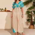 thumbnail image 5 of Taqqpue Women Kaftan Dresses Plus Size V-Neck Batwing Sleeves Beach Cover Up Loose Fit Maxi Dress Summer Floral Print Caftan Dress for Women, 5 of 9