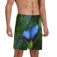 thumbnail image 2 of Rocae Blue Morpho butterfly for Men's Soft Sleep Pajama Shorts, Waistband and Pockets-4X-Large, 2 of 6