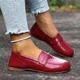 thumbnail image 6 of Viluyesy Womens Patent Leather Loafers, Comfortable Slip-On Round Toe Lady Casual Dressy Business Flats Shoes Red US9.5, 6 of 7
