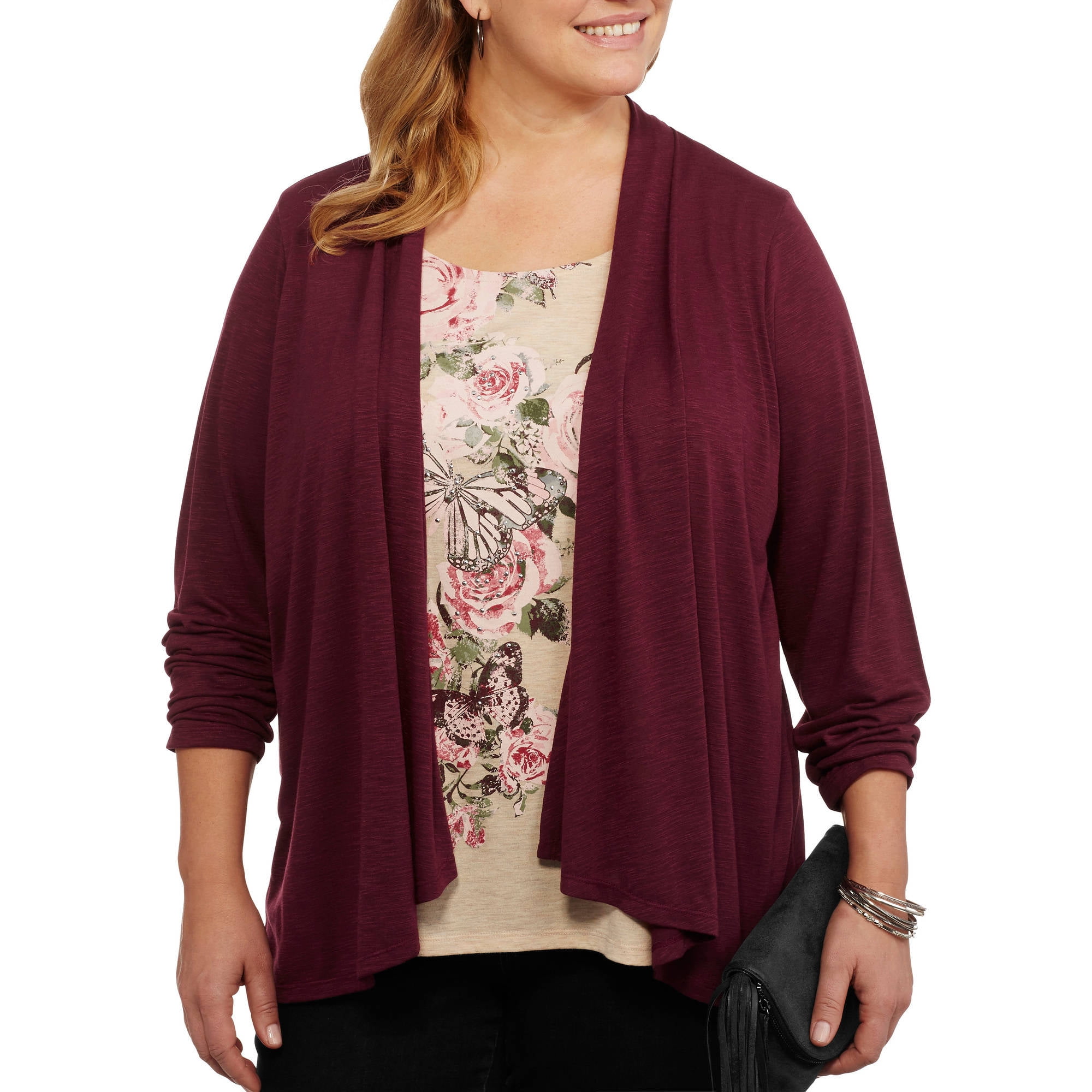 Women's Plus 2fer Fly Away Cardigan
