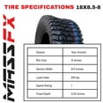 thumbnail image 5 of MASSFX SL 18x8.5-8 Front/Rear Golf Cart, Lawn & Garden Tire 4 PLY - (4) Tire, 5 of 9
