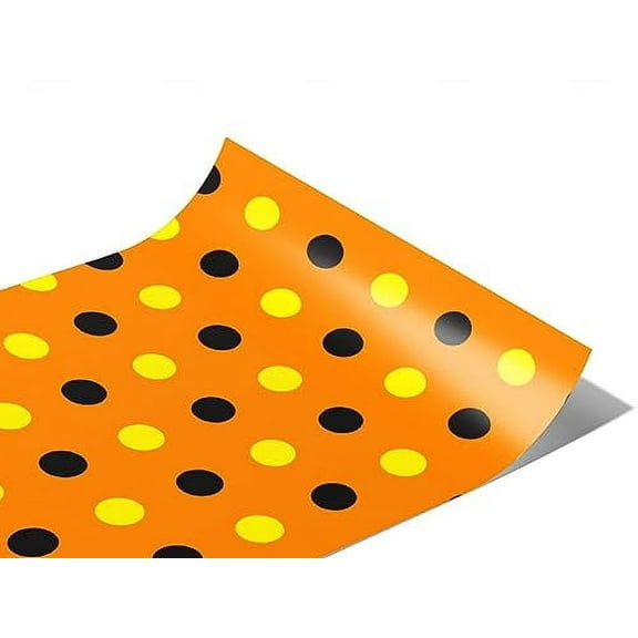 Rwraps Polka Dot Jump Scare Gloss Vinyl Film Wrap 59in x 6in Vinyl Vehicle Car Film Sheet Roll