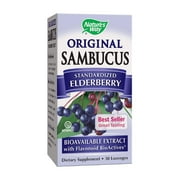 Nature's Way Original Sambucus Elderberry Lozenges, Herbal Supplements with Vitamin C, Gluten Free, Vegetarian, 30 Count