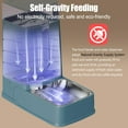 thumbnail image 5 of Automatic Cat Feeder and Cat Water Dispenser Set with Stainless Steel Bowls Gravity Dog Feeder for Small Medium Big Dog Pets Puppy Kitten, 3.5L x 2 (Cyan), 5 of 15