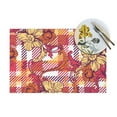 thumbnail image 4 of YFYANG Washable Heat-Resistant Placemats, 70% PVC/30% Polyester, Red Baroque Floral Texture Kitchen Table Mat, 12" x 18" 1 Pcs, 4 of 6