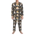 thumbnail image 3 of Disketp Cute Bee Gnome Mens Pajama Set, Soft Warm Long Sleeve Sleepwear, Cozy Button-Down Pjs for Men-Large, 3 of 7