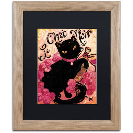 Trademark Fine Art Le Chat Noir Canvas Art By Natasha Wescoat Black Matte Birch Frame