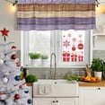 thumbnail image 5 of 2 Pack Farmhouse Purple Brown Valances for Windows Bedroom Living Room Window Treatments, Vintage Wooden Striped Rod Pocket Valance Drapes Short Kitchen Curtains Over Sink 42"x12", 5 of 8
