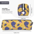 thumbnail image 5 of XMXT Leather Pencil Case, Yellow Abstract Geometric Elements Large Capacity Pencil Pouch for Student Teens Women, 5 of 9