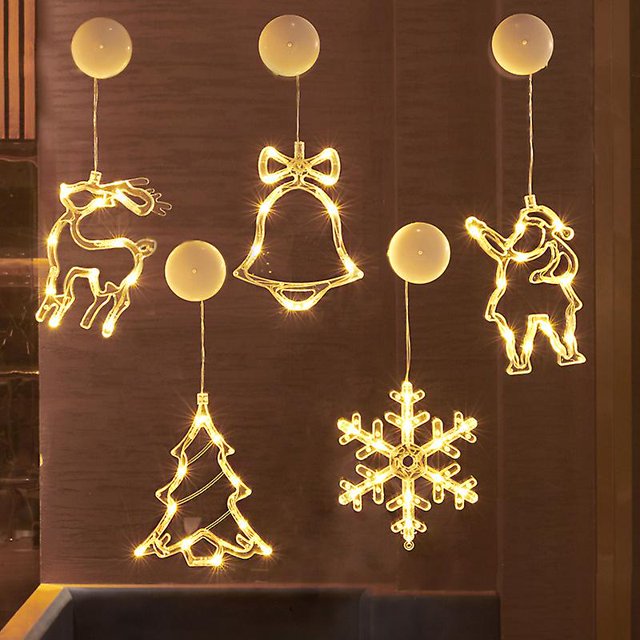 Guirnalda de luces LED para decoración navideña, luces navideñas para ventanas, luces para árboles de Navidad, guirnaldas de luces para dormitorio, luces navideñas luminosas