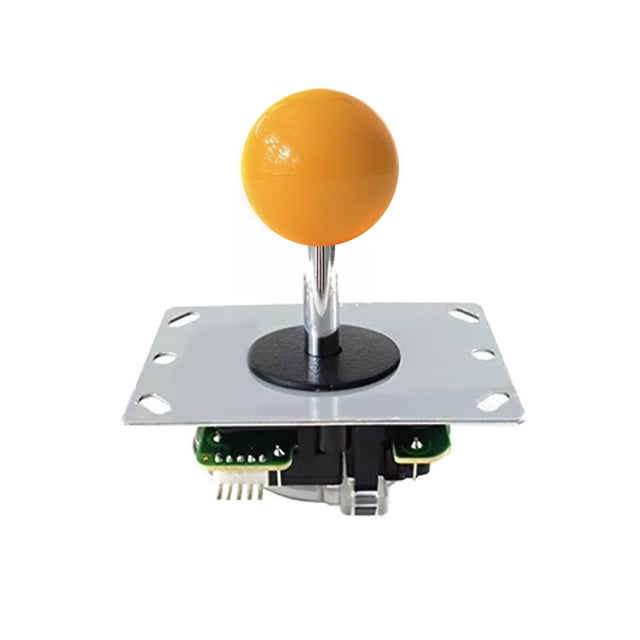 Joystick DIY High Response Non-delayed Arcade Game Fighting Stick Controller with Ball for Players-Yellow