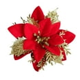 thumbnail image 3 of 1PCS Christmas Flowers Red Gold Blue Artificial Flower Heads 2023 Noel Home Tree Decorations Navidad Party DIY Wreath Supply, 3 of 6