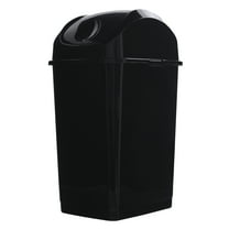 Superio 2.5 Gal Small Plastic Trash Can with Swing Top Lid – Black