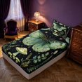 thumbnail image 5 of Homewish Moon Phase Butterfly Twin Sheets, Botanical Daisy Mushroom Bedding, Green Black, 3-Piece, 1 Flat Sheet, 1 Fitted Sheet and 1 Pillowcase, 5 of 6