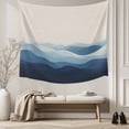 thumbnail image 5 of Blue Beige Ombre Tapestry for Bedroom Wall Hanging Tapestry, Minimalist Ocean Waves Linen Ceiling Backdrop Tapestries Poster Blanket Wall Decor for Teens Room Living Room Dorm 51" x 59", 5 of 8
