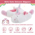 thumbnail image 4 of DSOLE Girls Slippers Toddler Unicorn House Shoes Indoor Outdoor Warm Bedroom Slippers Non-Slip Rubber Sole Big kid 1-2, 4 of 6
