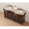 thumbnail image 6 of Stufurhome 60 inch Amelia Double Sink Vanity with Travertine Marble Top, 6 of 15